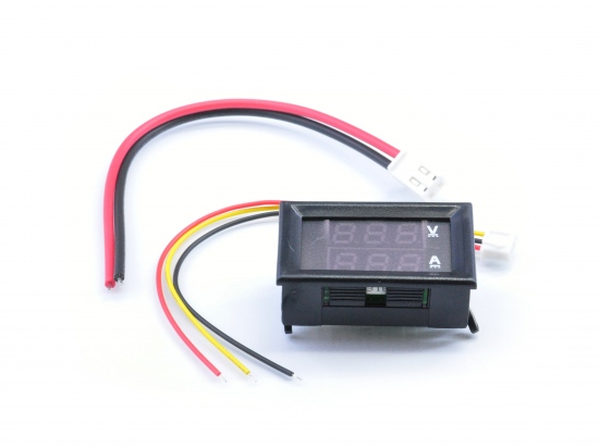 Digitale voltmeter + amperemeter met display 100V / 10A